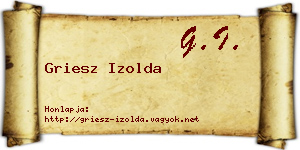 Griesz Izolda névjegykártya